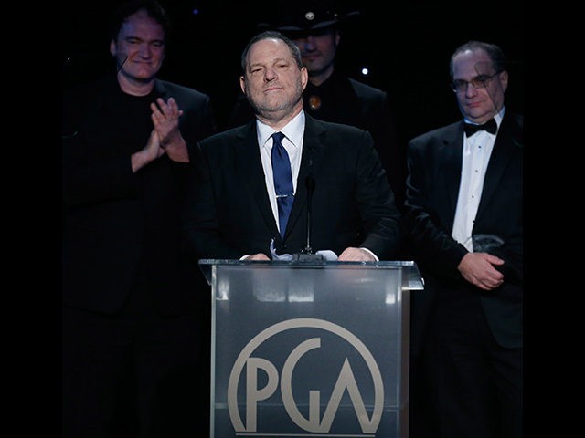 Producer Harvey Weinstein accepts an award onstage at the 24th Annual Producers Guild (PGA