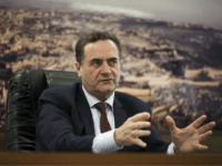 Yisrael Katz In this Tuesday, March 7, 2017 photo, Israel's transportation and intelligence minister Yisrael Katz speaks during an interview with The Associated Press, in his office in Tel Aviv, Israel. Katz said that he is pushing forward with a proposal to build an artificial island with a seaport off the coast …