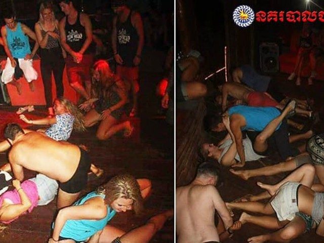 Cambodia has arrested 10 western tourists after a pool party