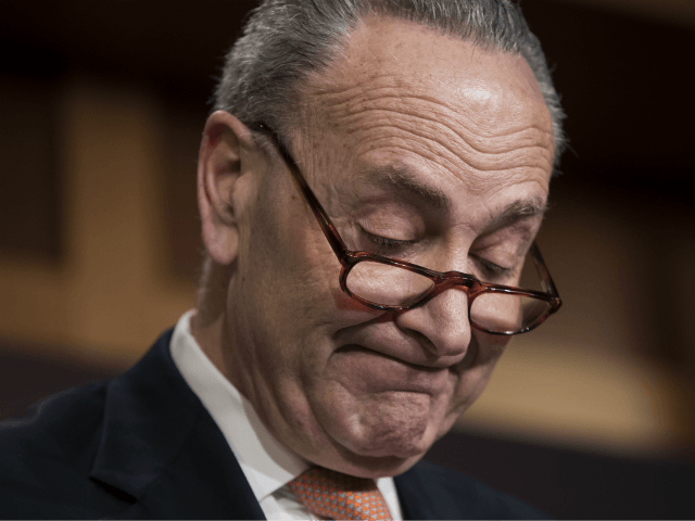enate Minority Leader Chuck Schumer, D-N.Y., explains to reporters how his negotiations with President Donald Trump broke down yesterday as quarreling politicians in Washington eventually failed to keep their government in business, at the Capitol in Washington, Saturday, Jan. 20, 2018. (AP Photo/J. Scott Applewhite)
