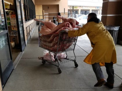 A meat delivery to 99 Ranch Market, a local supermarket, disgusted San Jose shoppers and raised questions of sanitation after the vendor was caught on camera using a Costco shopping cart to wheel unpackaged, raw meats into the store, a report says.