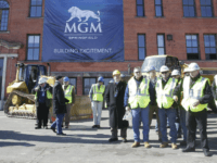 mgm springfield onstructions workers gather on the site to watch a ground breaking ceremony for the $800 million MGM casino resort scheduled to open in 2017, Tuesday, March 24, 2015, in Springfield, Mass., Tuesday, March 24, 2015, in Springfield, Mass. The casino resort, the largest economic development project the region has seen …