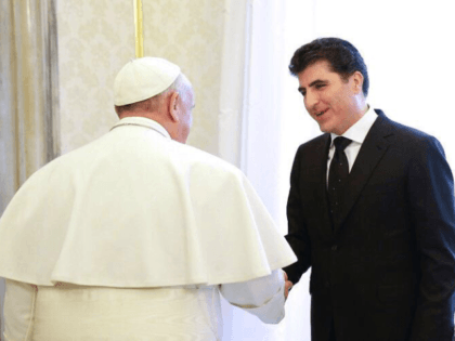 In his meeting with His Holiness #PopeFrancis @Pontifex in #Vatican City today #KRG @PMBarzani discussed current situation of #Christians, thanked His Holiness for Vatican’s support for religious minorities in #Kurdistan & #Iraq & sought guidance & support for a peaceful future.