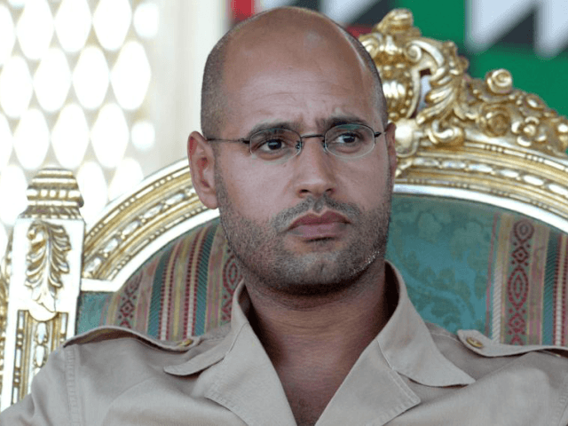 Saif al-Islam, son of late Libyan leader Muammar al-Qaddafi, is pictured at a ceremony in the southern Libyan city of Ghiryan on August 18, 2007. He has been released after five years in detention, according to his lawyer.