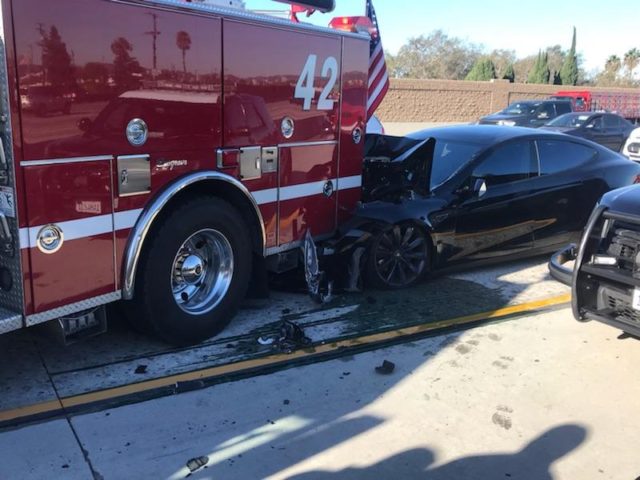 A Tesla sedan on autopilot crashed into a fire engine. The accident is being investigated by the NTSB
