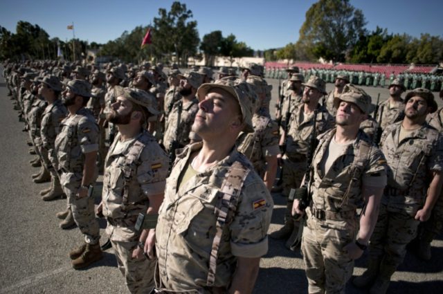 The Spanish Legion - some of whose members are pictured here at a base in Spain in January
