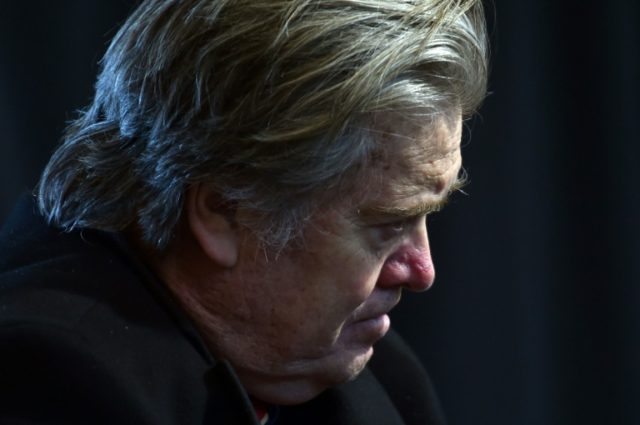 A file photo of Steve Bannon, the former Donald Trump adviser who is now seeking to play d