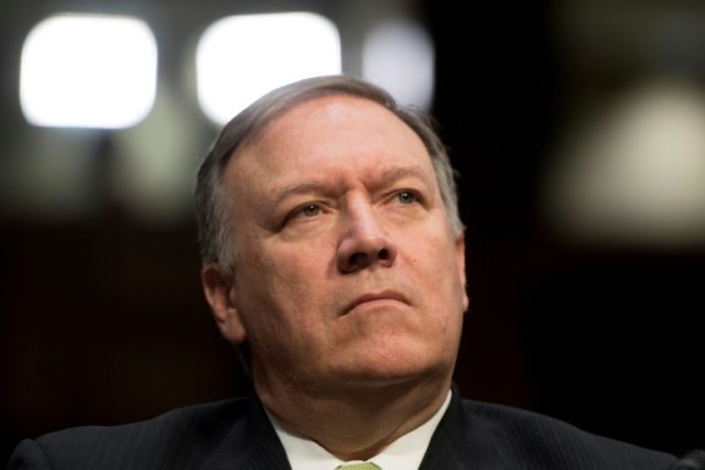 CIA chief Mike Pompeo, seen here at a Senate hearing last May, says his agency was not behind the recent unrest in Iran