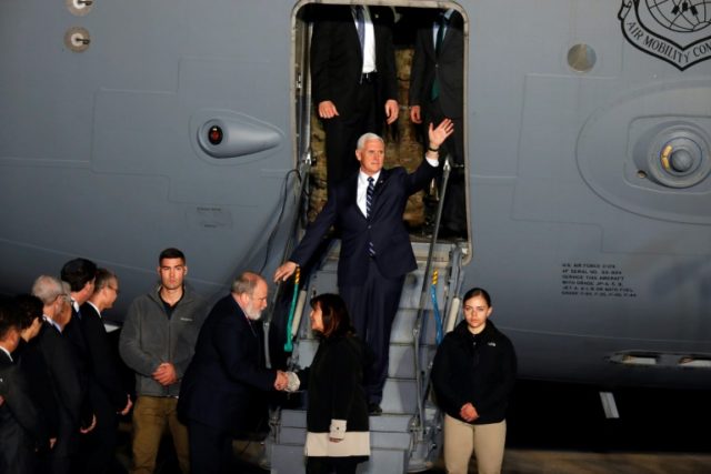 Pence arrives in Israel for delayed visit