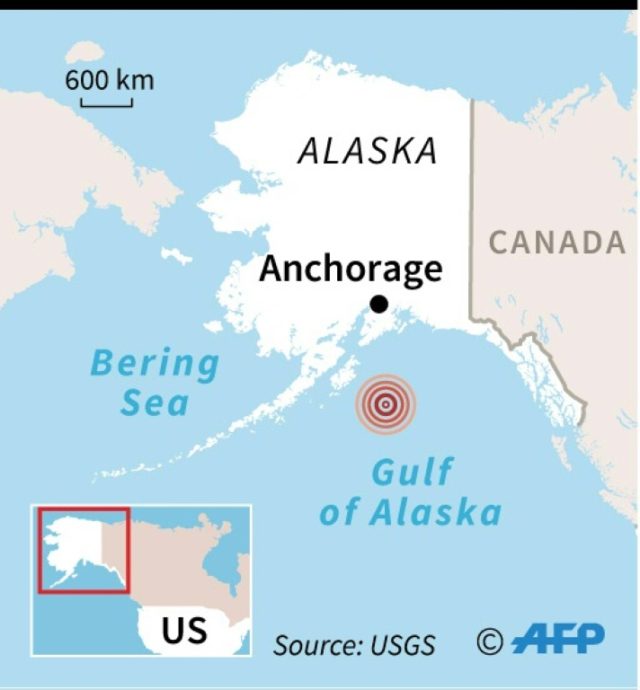 Tsunami warnings as powerful quake hits off Alaska