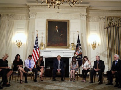 President Donald Trump hosts a listening session with high school students and teachers in