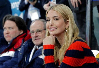 Ivanka Trump, U.S. President Donald Trump's daughter and senior White House adviser, watches the men's final curling match between United States and Sweden at the 2018 Winter Olympics in Gangneung, South Korea, Saturday, Feb. 24, 2018. (Eric Gaillard/Pool Photo via AP)