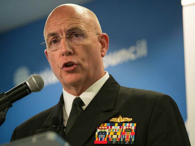 Admiral Kurt Tidd, commander of US Southern Command, addresses the Atlantic Council in Was