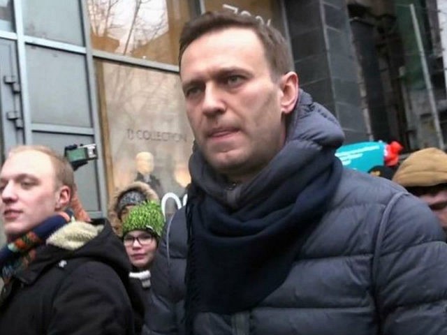 A still image taken from an AFPTV footage shows opposition leader Alexei Navalny attending a rally calling for a boycott of March 18 presidential elections, Moscow, January 28, 2018. / AFP PHOTO / Alexandra Dalsbaek (Photo credit should read ALEXANDRA DALSBAEK/AFP/Getty Images)