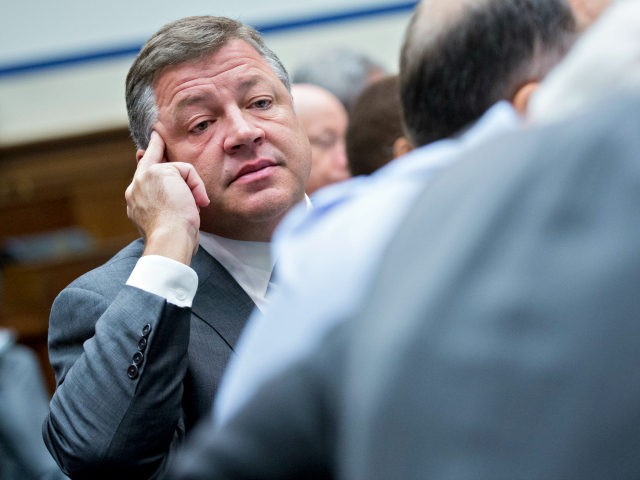 Representative Bill Shuster, a Republican from Pennsylvania, listens during a House Highways and Transit Subcommittee roundtable discussion in Washington, D.C., U.S., on Thursday, Dec. 7, 2017. The roundtable focused on emerging technologies being utilized or explored in the trucking industry. Photographer: Andrew Harrer/Bloomberg via Getty Images