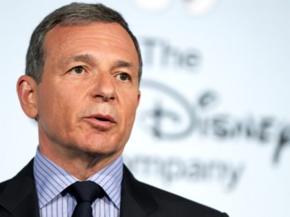 Walt Disney Company Chairman and CEO Robert A. Iger makes his remarks during a gathering attended by first lady Michelle Obama announcing that Disney will become the first major media company to introduce new standards for food advertising on programming targeting kids and families at the Newseum in Washington, Tuesday, …