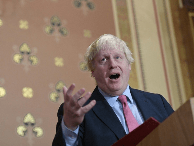 Britain's Foreign Secretary Boris Johnson presents a speech on Islamist terrorism to an audience of academics, diplomats and members of the media at the Foreign Office in London on December 7, 2017