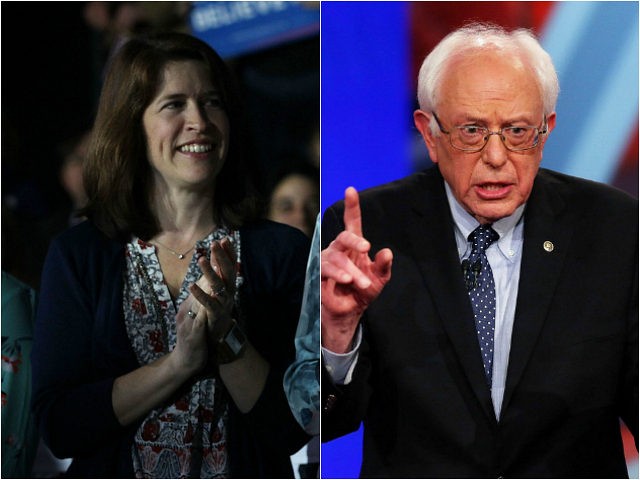 Carina Driscoll and Bernie Sanders