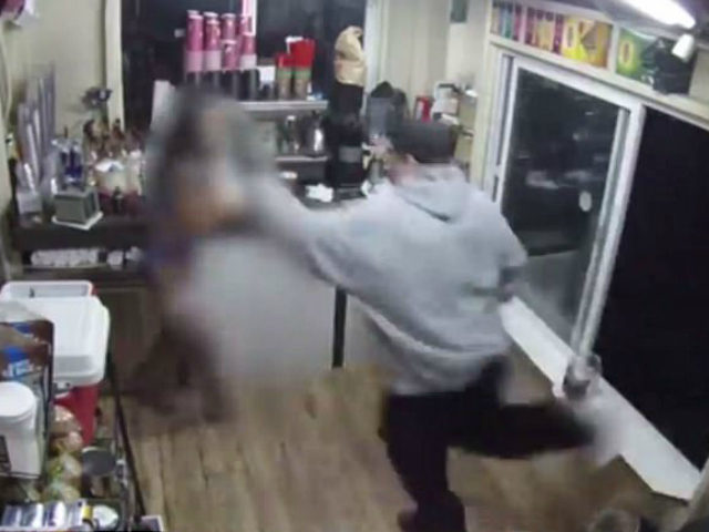 Bikini barista Madeline Guinto was attacked on Tuesday morning after opening the coffee st