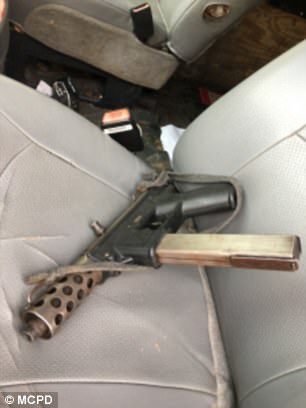 Modified TEC-9 handgun recovered by Montgomery County Police following an armed robbery and high-speed chase. (Photo: Montgomery County PD)