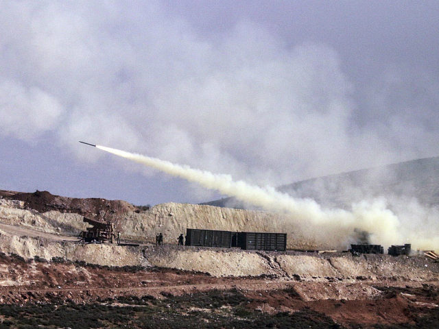 Turkish artillery fires toward Syrian Kurdish positions in Afrin area, Syria, from Turkish