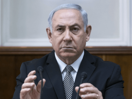 Israeli Prime Minister Benjamin Netanyahu chairs the weekly cabinet meeting in Jerusalem,