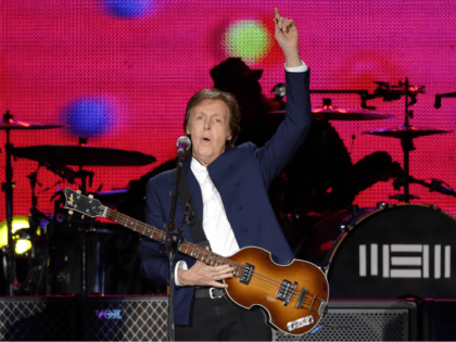 Paul McCartney performs on stage during The Out There Tour 2015 on May 2, 2015 in Seoul, S