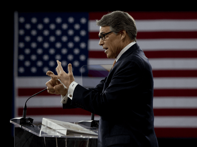 Former Texas Gov. Rick Perry speaks during the Conservative Political Action Conference (C