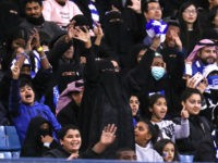 saudi-women-allowed-attend-soccer-games-getty Female supporters of Saudi's Al-Hilal attend their team's football match against Al-Ittihad in the Saudi Pro League at the King Fahd International Stadium in Riyadh on January 13, 2018. Saudi Arabia allowed women to enter a football stadium for the first time to watch a match on January 12, as …