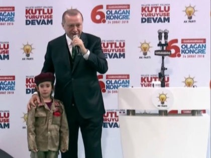 Erdogan to Five-Year-Old in Uniform: ‘If She’s Martyred, They’ll Lay a Flag on Her, Allah Willing’