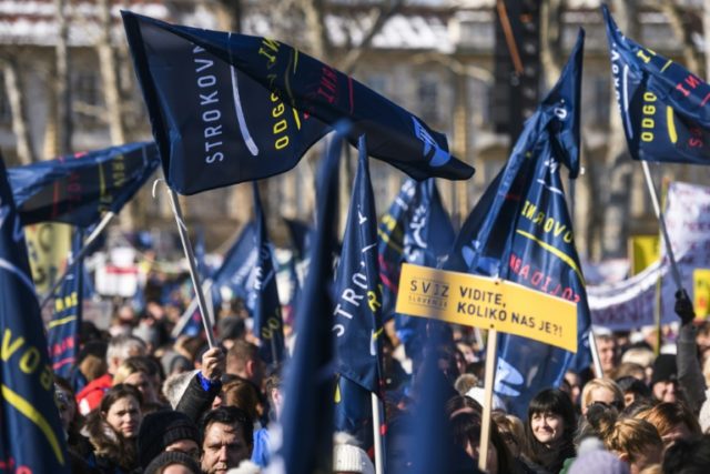 Education workers strike for higher wages in Slovenia