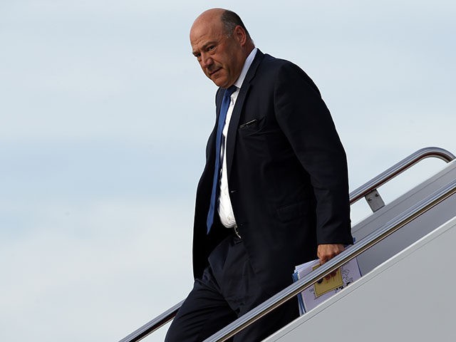 Director of the National Economic Council Gary Cohn steps off Air Force One as he arrives Wednesday, Aug. 30, 2017, at Andrews Air Force Base, Md. Cohn is returning from Springfield, Mo. (AP Photo/Alex Brandon)