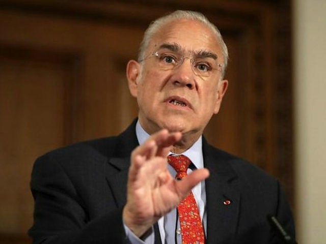 The Secretary-General of the Organisation for Economic Co-operation and Development (OECD) Angel Gurria, from Mexico, speaks during an OECD press conference at the Treasury on October 17, 2017 in London, England. The OECD presented the latest Economic Survey of the UK in the press conference Tuesday. (Photo by Matt Dunham …