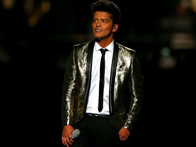 Bruno Mars performs during the Pepsi Super Bowl XLVIII Halftime Show at MetLife Stadium on