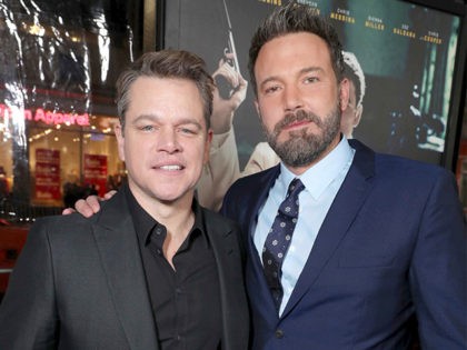 Matt Damon and Director/Writer/Producer/Actor Ben Affleck seen at the World Premiere of Warner Bros. "Live by Night" at TCL Chinese Theater on Monday, Jan. 9, 2017, in Los Angeles. (Photo by Eric Charbonneau/Invision for Warner Bros./AP Images)