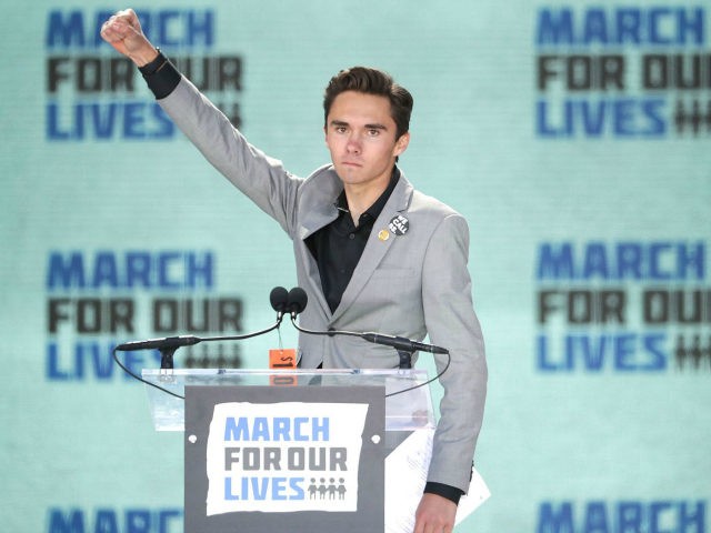 Marjory Stoneman Douglas High School Student David Hogg addresses the March for Our Lives