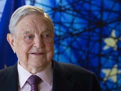 George Soros, Founder and Chairman of the Open Society Foundations arrives for a meeting i