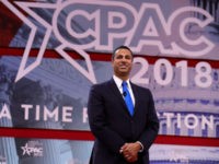 NATIONAL HARBOR, MD - FEBRUARY 23: Federal Communication Commission Chairman Ajit Pai arrives at the Conservative Political Action Conference at the Gaylord National Resort and Convention Center February 23, 2018 in National Harbor, Maryland. Pai was given the 'Charlton Heston Courage Under Fire Award' by the National Rifle Association during …