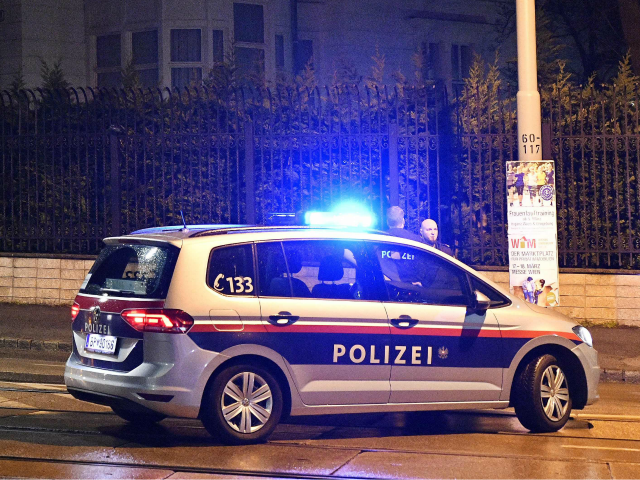 Police officers gather outside the Iranian ambassador's residence in Vienna on early on March 12, 2018 where a 26-year-old Austrian was shot dead after he attacked a guard with a knife The assailant 'died on the spot' after the soldier opened fire, police spokesman said, adding that the attack took …