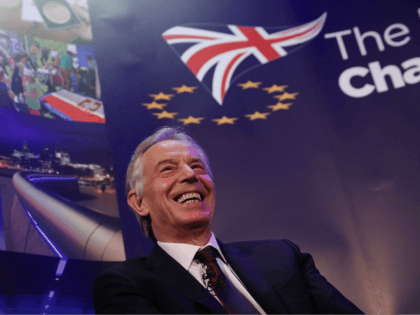 LONDON, ENGLAND - MARCH 29: Former British Prime Minister Tony Blair takes part in a Q&A during the 'UK In A Changing Europe Conference' at the QEII Centre on March 29, 2018 in London, England. After holding a referendum, in June 2016, the United Kingdom voted to leave the European …