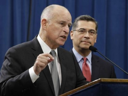 Jerry Brown and Xavier Becerra (Rich Pedroncelli / Associated Press)