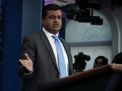 WASHINGTON, DC - MARCH 26: White House Principal Deputy Press Secretary Raj Shah speaks during a White House daily news briefing at the James Brady Press Briefing Room of the White House March 26, 2018 in Washington, DC. Shah held a daily briefing to answer questions from members of the …