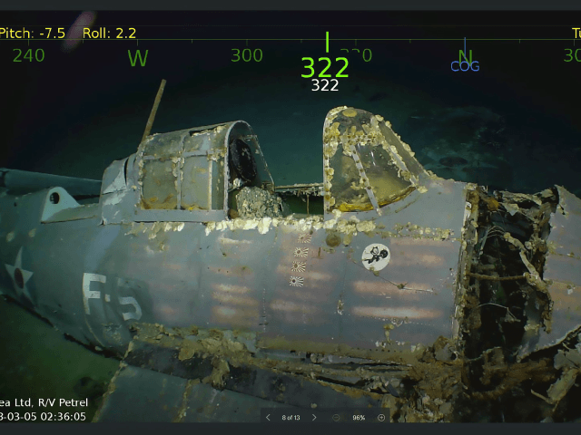 A Fighter Plane found on the wreck of the USS Lexington in the Coral Sea