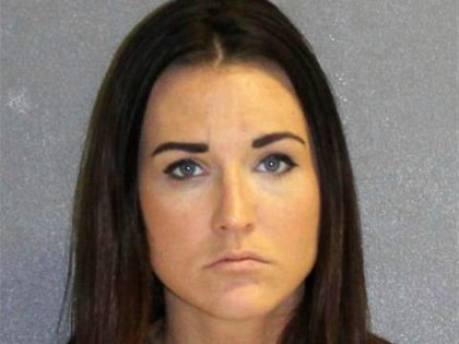 The 26-year-old is pictured in her mugshot on Wednesday, February 28. She is facing one co
