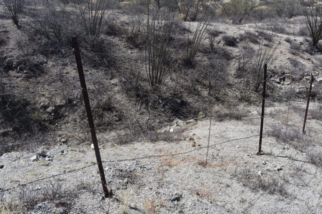 Four-strand barbed-wire fence - U.S.-Mexico border