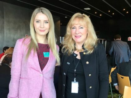 Lauren Southern and ENF MEP Janice Atkinson at the European Parliament.