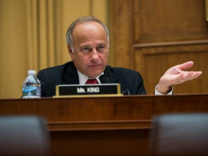 WASHINGTON, DC - OCTOBER 26: Rep. Steve King (R-IA) questions witnesses during a House Judiciary Committee hearing concerning the oversight of the U.S. refugee admissions program, on Capitol Hill, October 26, 2017 in Washington, DC. The Trump administration is expected to set the fiscal year 2018 refugee ceiling at 45,000, …