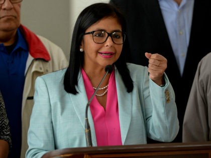The president of Venezuela's Constituent Assembly, Delcy Rodriguez speaks during a press conference after holding a meeting with the Truth Commission, at the Foreign Ministry in Caracas on December 23, 2017. The Truth Commission recommended the release of more than 80 opponents, arrested during several protests against President Nicolas Maduro …