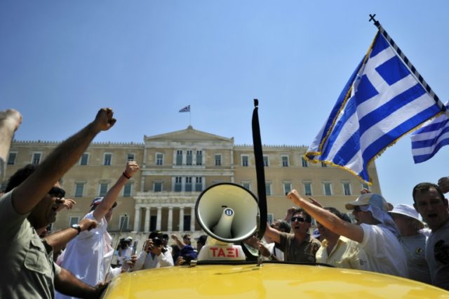 Athens taxi drivers strike in Uber protest