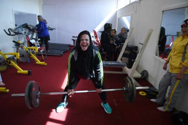 Afghan female powerlifters flex their muscles